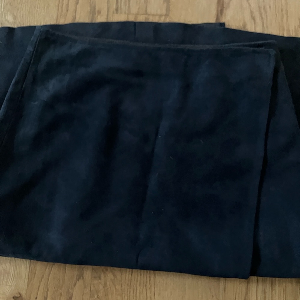 NWT Theory Gantrima Suede Navy A-line Midi Wrap Skirt - Picture 2 of 5